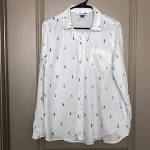 Women Old Navy Cactus Button Down Shirt Small